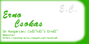 erno csokas business card